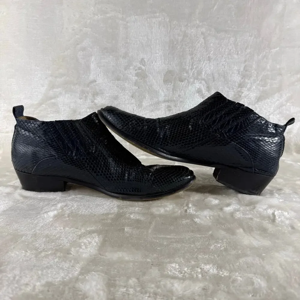 Stacy Adams Genuine Snake Ankle Boots Men's Size 13M Dark Blue 23041-22